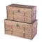Vintiquewise Wooden Rectangular Lined Rustic Storage Trunk with Latch, PK 2 QI003512.2 - alternate 1